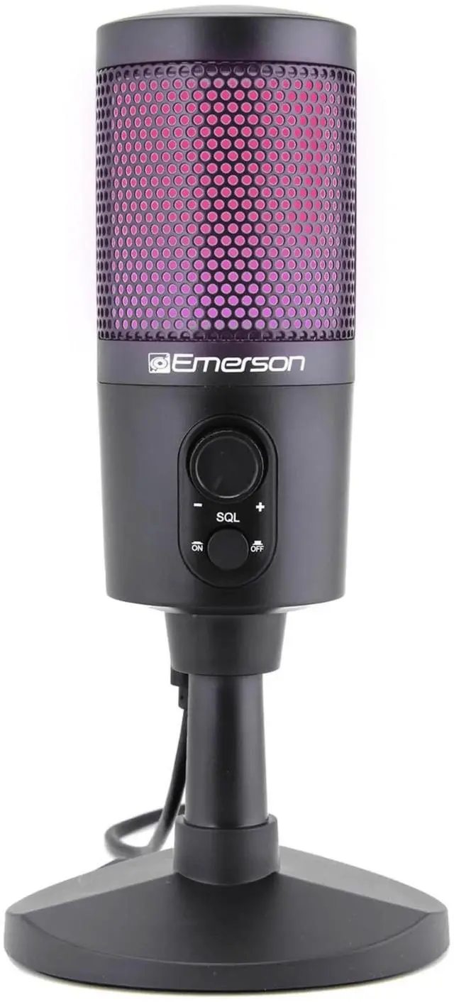 Main image of Emerson USB Gaming & Streaming Microphone with RGB Lighting - Black
