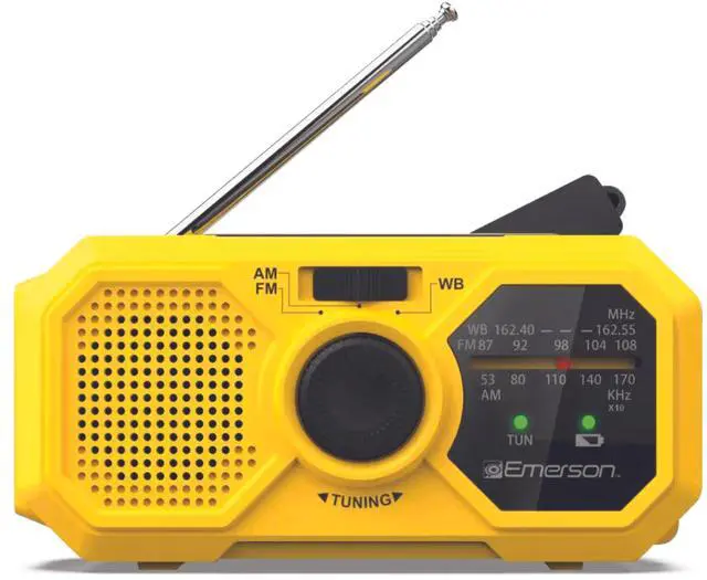 Main image of Emerson Emergency AM / FM Radio with Weather Band and Power Bank - Yellow