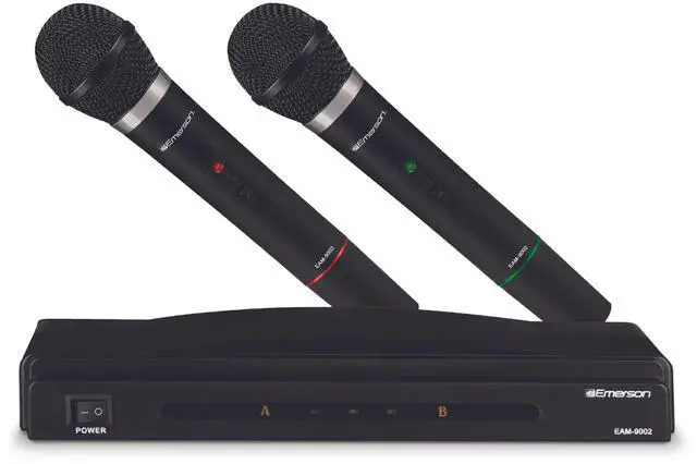 Main image of Emmerson Professional Dual Microphone Kit with Wireless Transmitter - Black