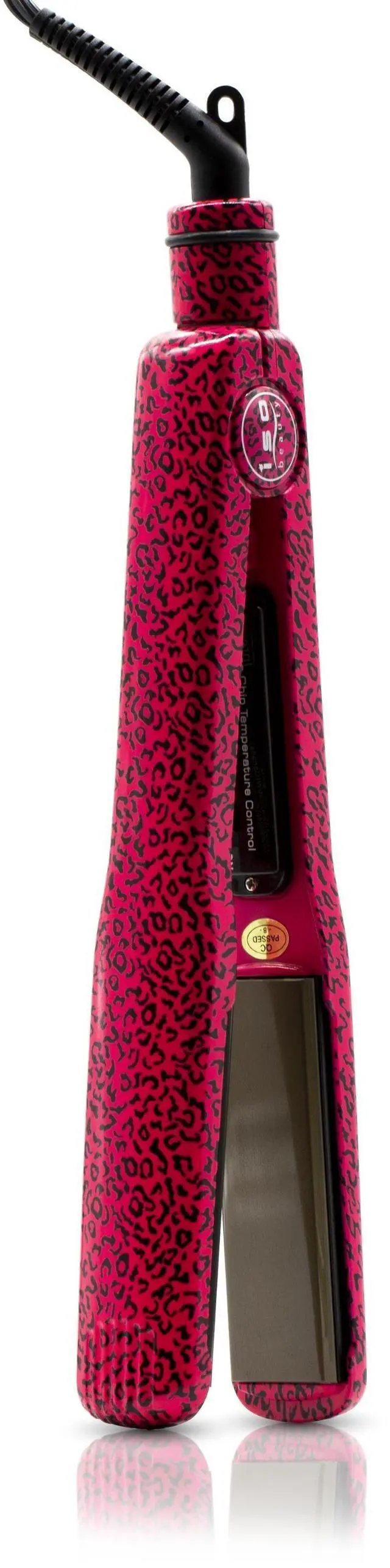 Main image of ISO Beauty Omega 1.5" TItanium-Plated Hair Straightener - Hot Pink Leopard