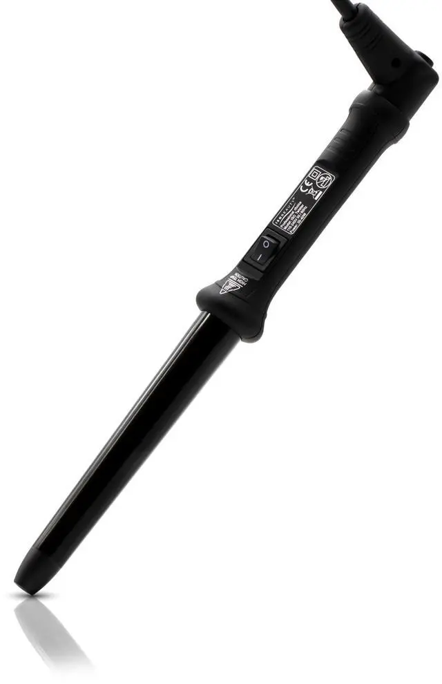 Main image of ISO Beauty The Twister - 25-18mm Tapered Tourmaline-Infused Ceramic Pro Curling Wand w/ Cool Tip - Black