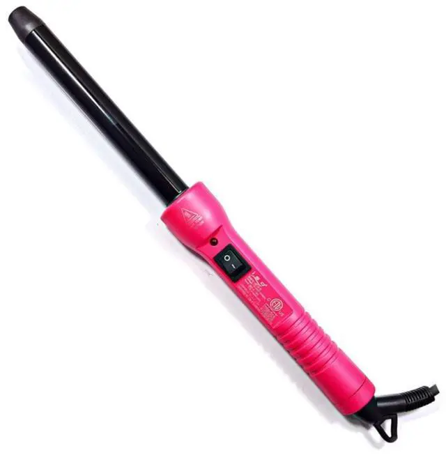 Main image of ISO Beauty The Twister - 19mm Tourmaline-Infused Ceramic Pro Curling Wand w/ Cool Tip - Pink