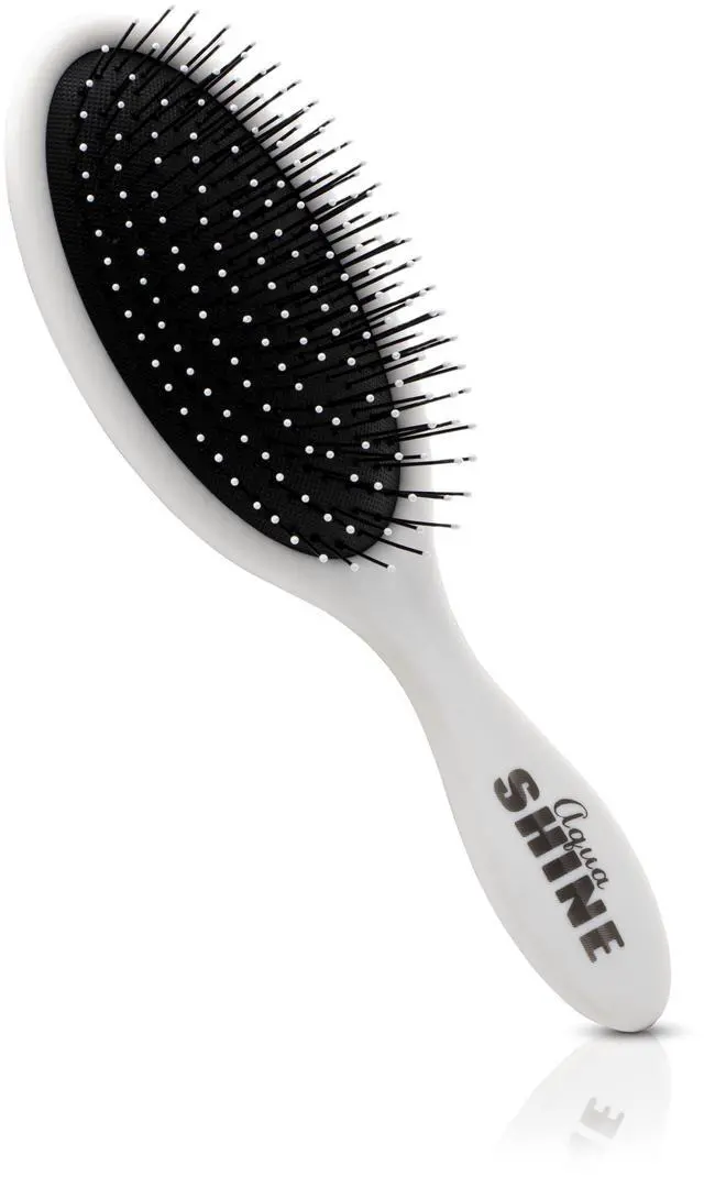 Main image of ISO Beauty AquaShine Wet & Dry Soft-Touch Paddle Hair Brush - White