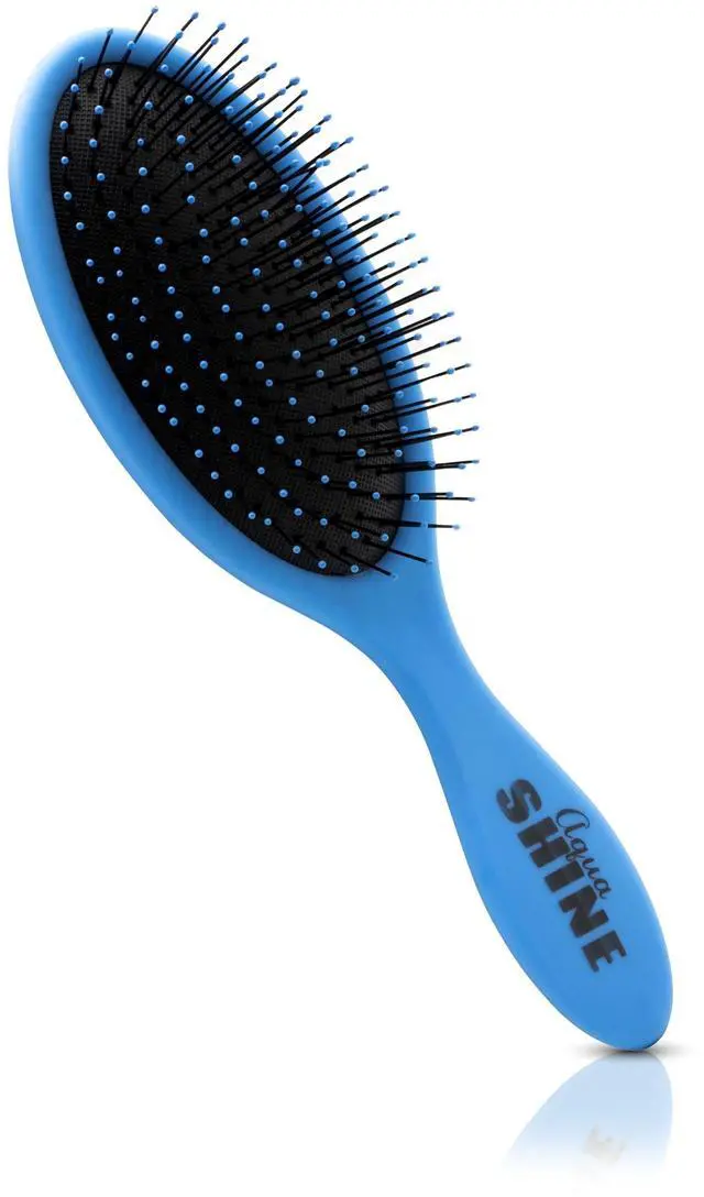 Main image of ISO Beauty AquaShine Wet & Dry Soft-Touch Paddle Hair Brush - Blue