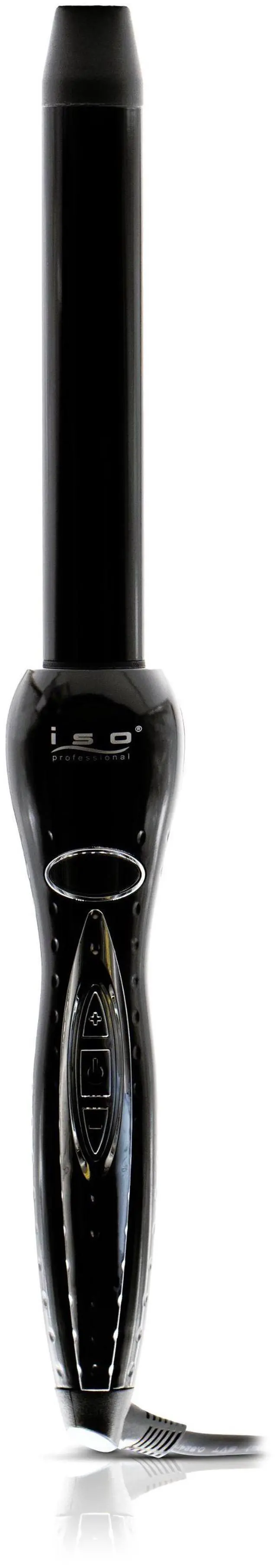 Main image of ISO Beauty The Digital Twister - 25mm Tourmaline-Infused Ceramic Pro Curling Wand w/ Cool Tip - Gold Collection - Black