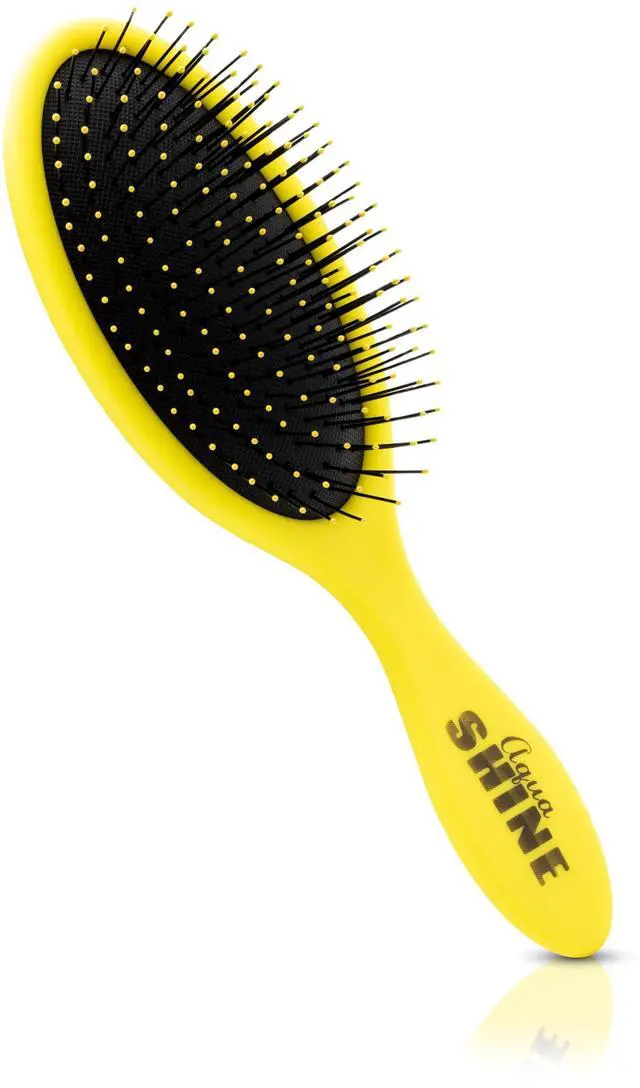 Main image of ISO Beauty AquaShine Wet & Dry Soft-Touch Paddle Hair Brush - Yellow