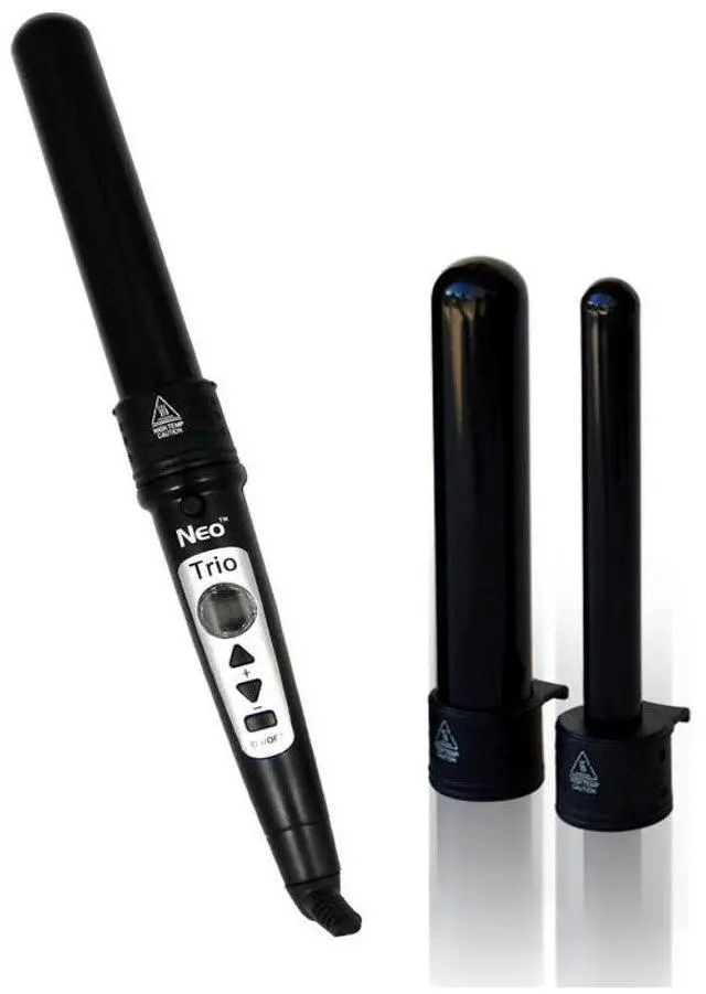 Main image of NEO Choice Trio 3-in-1 Digital Pro Interchangeable Ceramic Curling Wand Set - Black