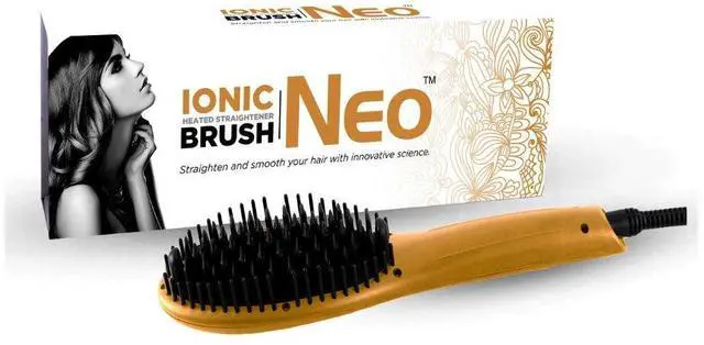 Main image of NEO Choice Digital Far-Infrared Ionic Technology Heated Straightening Brush - Metallic Copper