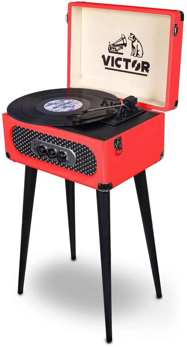Main image of Victor Andover 5-in-1 Music Center with Chair-Height Legs - Red