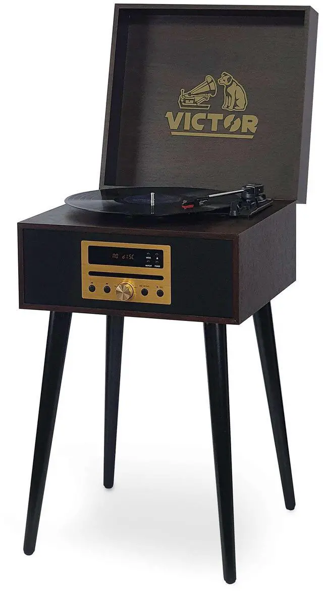 Main image of Victor Newbury 8-in-1 Music Center with Chair-Height Legs - Espresso