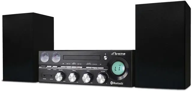 Main image of Victor Milwaukee 50W Desktop CD Stereo System with Bluetooth - Black