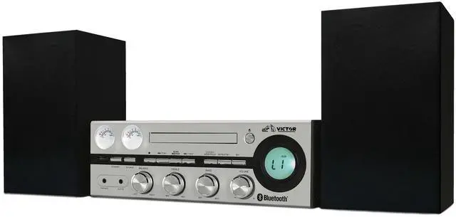 Main image of Victor Milwaukee 50W Desktop CD Stereo System with Bluetooth - Silver