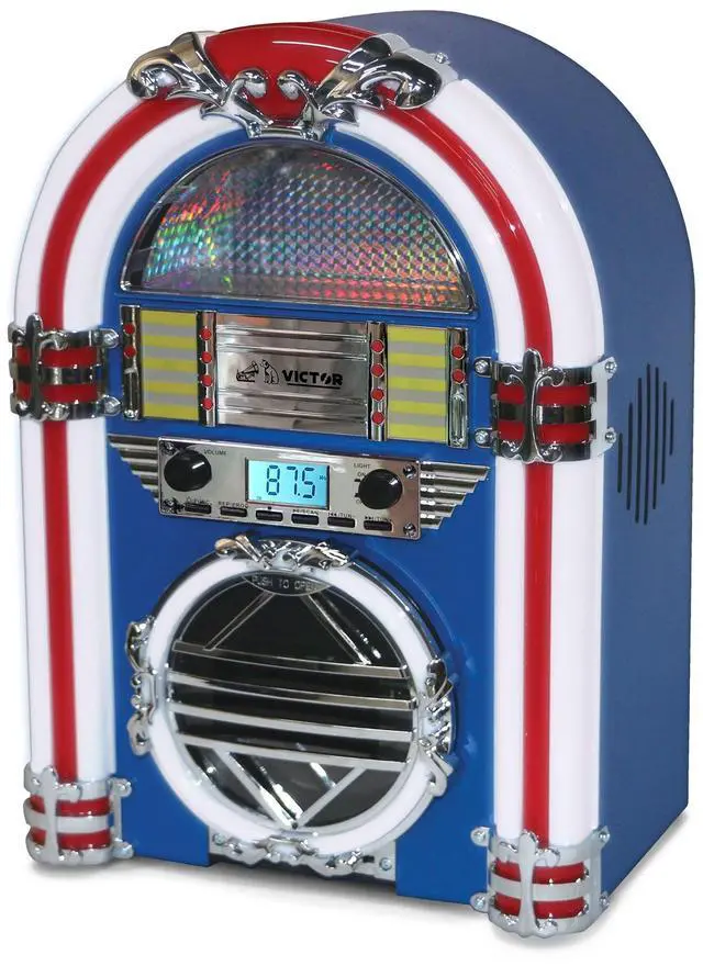 Main image of Victor Broadway Desktop Bluetooth Jukebox - Blue