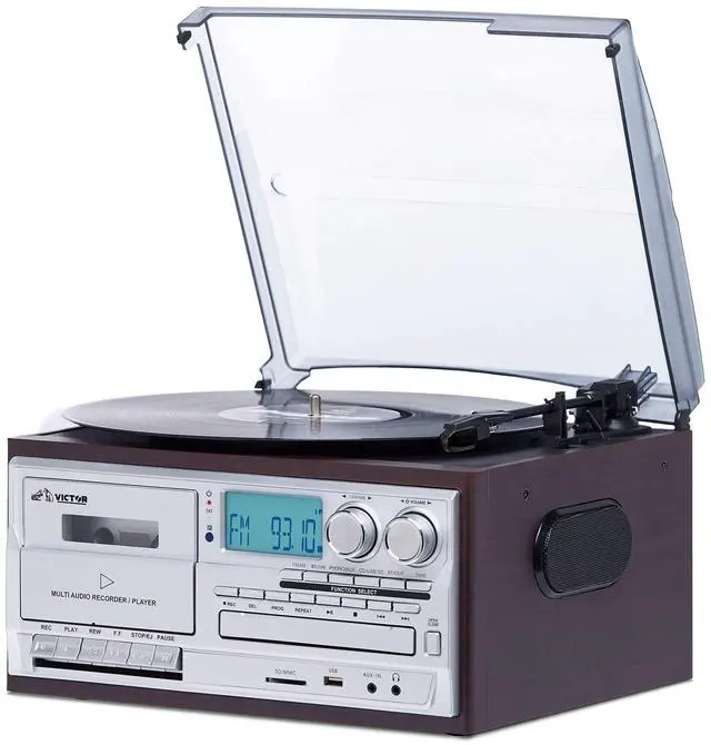 Main image of Victor Cosmopolitan 8-in-1 Turntable Music Center - Espresso