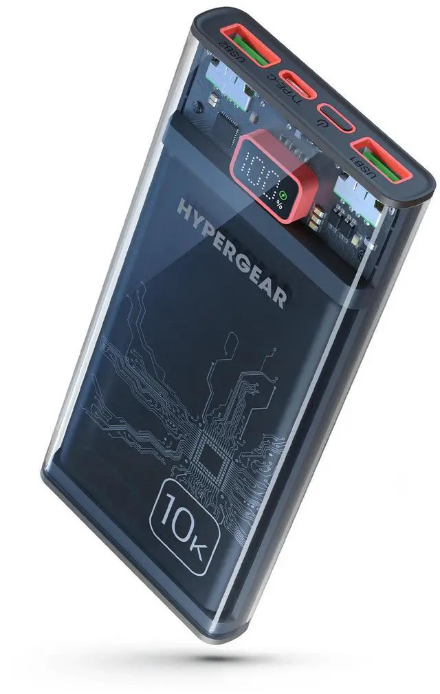 Main image of HyperGear ClearCharge 10000mAh Transparent PD Power Bank - Black
