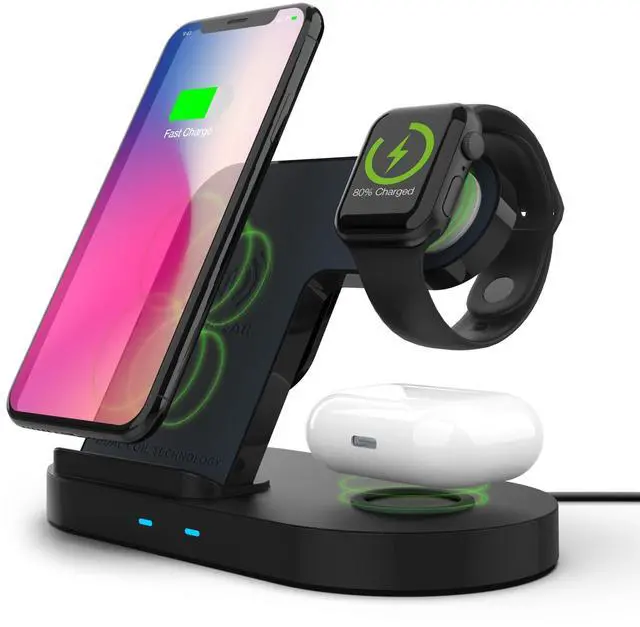 Main image of HyperGear 3-in-1 Wireless Charging Dock - Black
