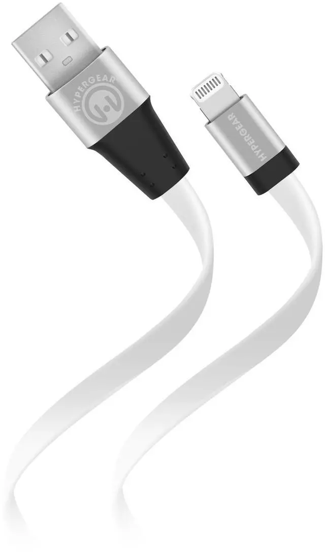 Main image of HyperGear Flexi USB to Lightning Flat Cable 6ft - White
