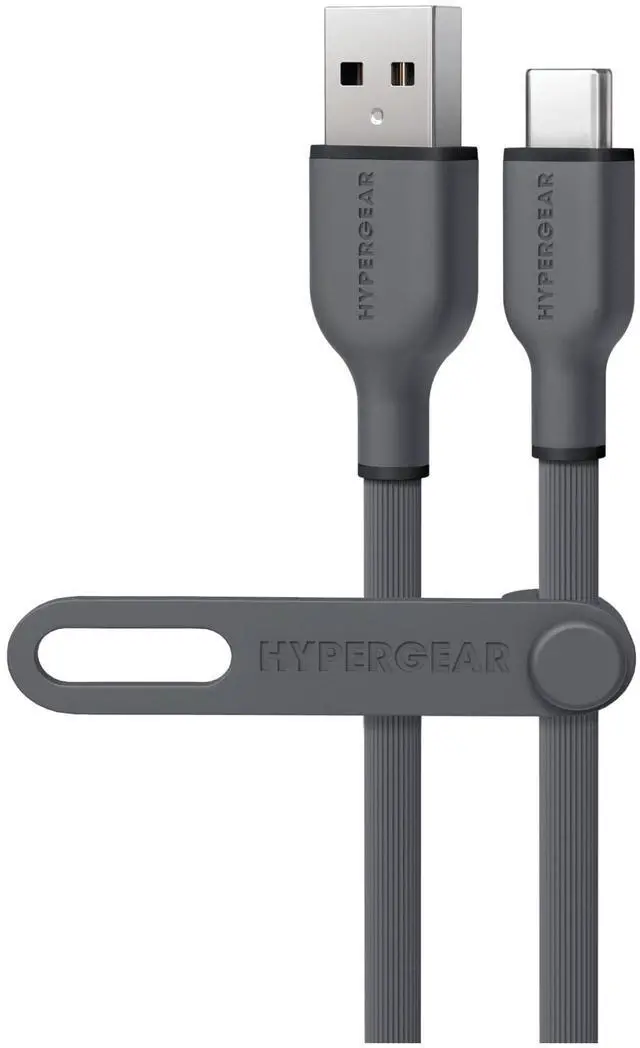 Main image of HyperGear Flexi PRO USB to USB-C Cable 10ft - Gray