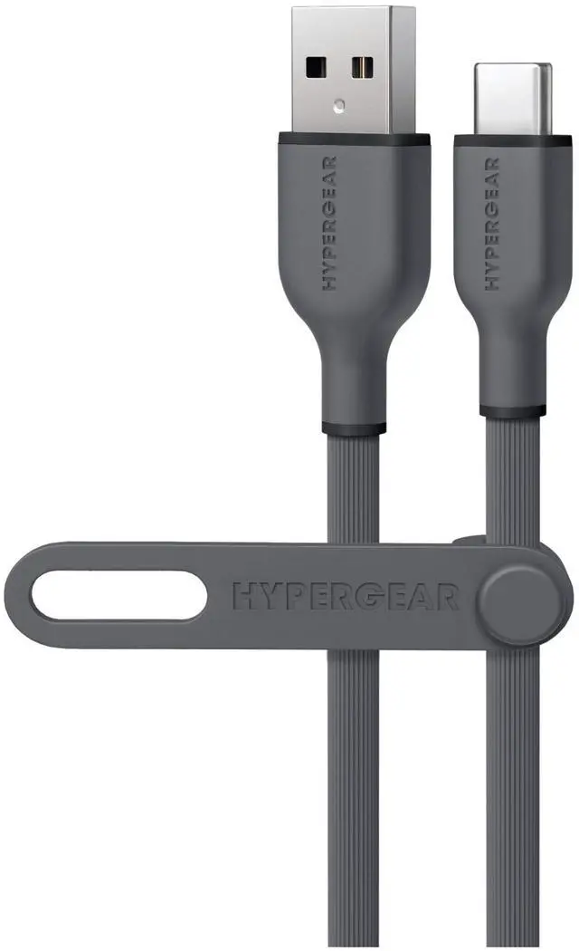 Main image of HyperGear Flexi PRO USB to USB-C Cable 6ft - Gray