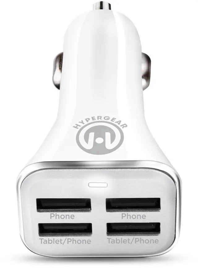 Main image of HyperGear Quad USB 6.8A Car Charger - White