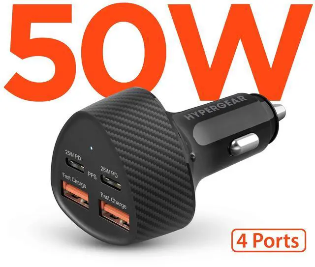 Main image of HyperGear Speedboost Quad PD Car Charger - Black