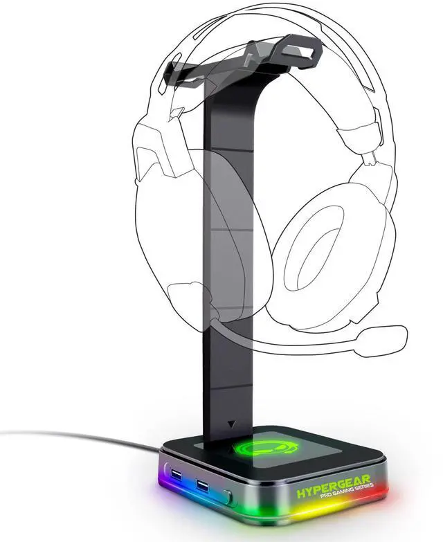 Main image of HyperGear RGB Command Station Headset Stand - Black