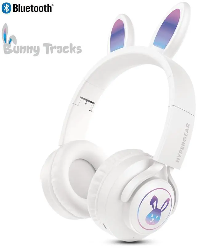 Main image of HyperGear Bunny Tracks Wireless Light-Up Headphones - White