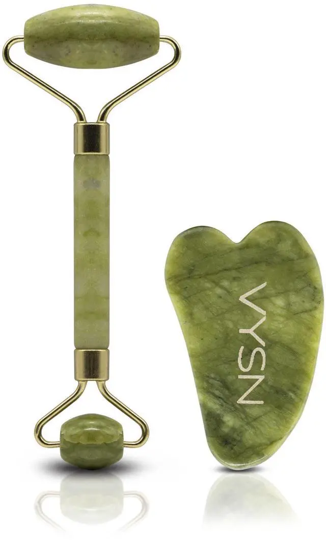 Main image of VYSN Jade Roller & Gua Sha Gift Set - Jade Green