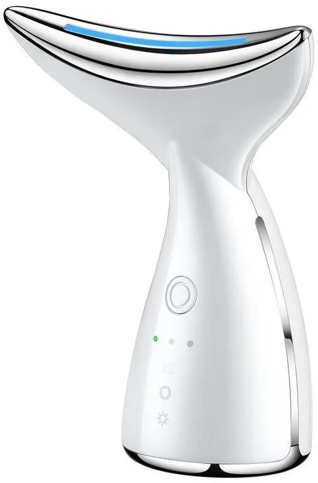 Main image of Vista SkinAura Portable LED Photon Rejuvenation Device - 3-Color Anti-Aging Face and Neck Beauty Tool - White
