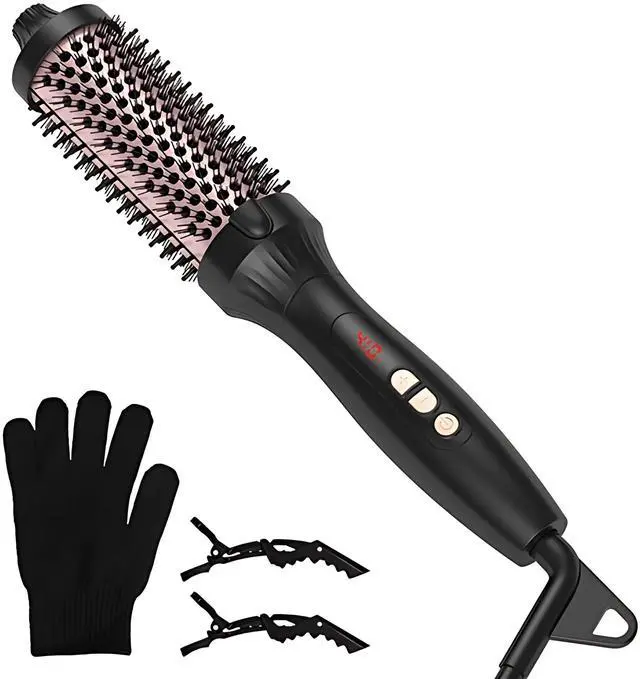 Main image of VYSN 4-in-1 Hot-Air Brush: Curler, Dryer, Straightener for All Hair Types - Rose Gold