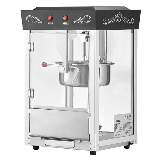Alt view image 9 of 9 - Popcorn Machine Countertop Popcorn Popper Maker 800W 8oz Kettle 48 Cups Black