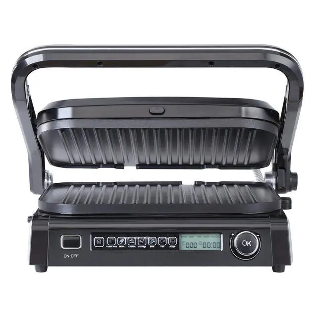 Alt view image 8 of 8 - 7 IN 1 Commercial Electric Griddle, 14.4" 1800W Indoor Countertop Grill, Stainless Steel Restaurant Teppanyaki Grill with Non Stick Iron Cooking Plate, 0-446 Adjustable Temp Control 110V