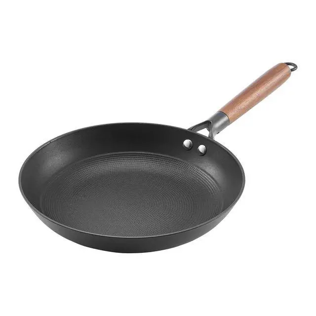 Alt view image 9 of 9 - VEVOR 3 Piece Cast Iron Skillet Frying Pan Set 8 10 12 in Pre-Seasoned Nonstick Black