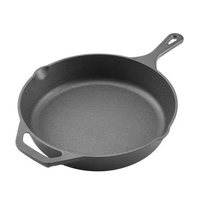 Alt view image 9 of 9 - VEVOR 4 Piece Cast Iron Skillet Frying Pan Set 6 8 10 12 in with Silicone Handle Black