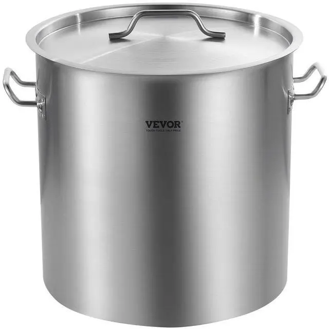 Alt view image 8 of 8 - Stainless Steel Stockpot, 53 Quart Large Cooking Pots, Cookware Sauce Pot with Lid, and Handle, Heavy Duty Commercial Grade Stock Pot, Sanding Treatment, for Large Groups Events Silver