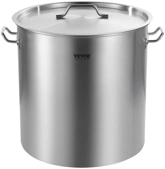 Alt view image 9 of 9 - Stainless Steel Stockpot, 84 Quart Large Cooking Pots, Cookware Sauce Pot with Basket, Lid, and Handle, Heavy Duty Commercial Grade Stock Pot, Sanding Treatment, for Large Groups Events Silver