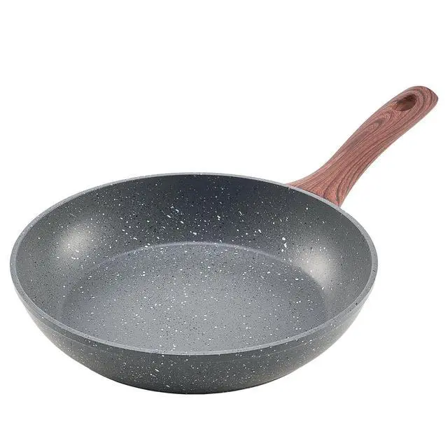 Alt view image 9 of 9 - VEVOR 3 Piece Frying Pan Aluminum Skillet Set 9.5 11 12 in Nonstick Pre-Seasoned Grey