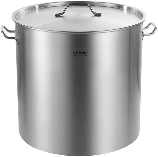 Alt view image 15 of 15 - Stainless Steel Stockpot, 100 Quart Large Cooking Pots, Cookware Sauce Pot with Basket, Lid, and Handle, Heavy Duty Commercial Grade Stock Pot, Sanding Treatment, for Large Groups Events Silver