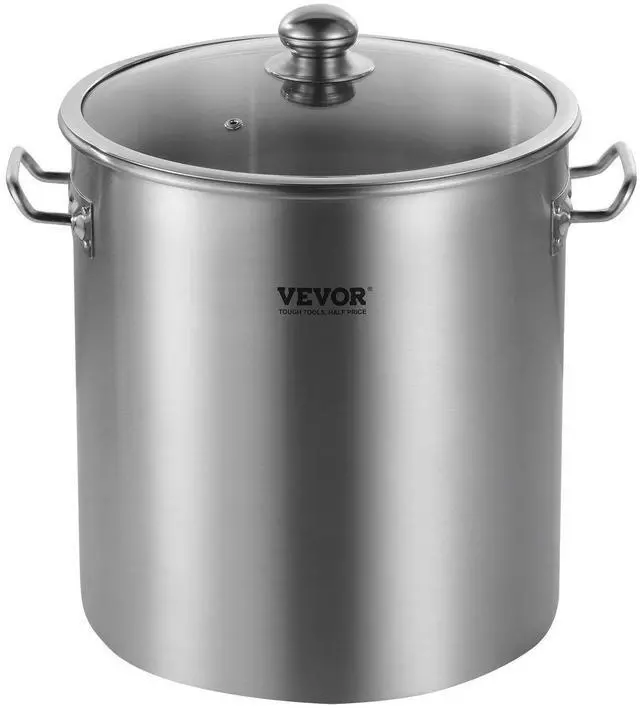 Alt view image 8 of 8 - Stainless Steel Stockpot, 24 Quart Cooking Pots, Cookware Sauce Pot with Lid, and Handle, Heavy Duty Commercial Grade Stock Pot, Sanding Treatment, for Steaming Boiling or Frying Silver