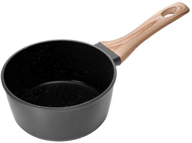 Alt view image 9 of 9 - VEVOR 1.5 QT Saucepan Nonstick Saucepan with Glass Lid & Detachable Handle Black