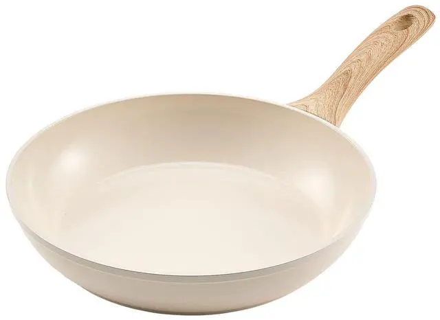 Alt view image 9 of 9 - VEVOR 3 Piece Frying Pan Aluminum Skillet Set 8 9.5 11 in Handle Pre-Seasoned Beige