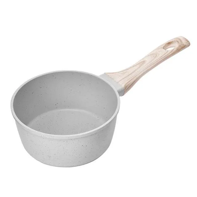 Alt view image 9 of 9 - VEVOR 1.5 QT Saucepan Nonstick Saucepan with Glass Lid & Detachable Handle White