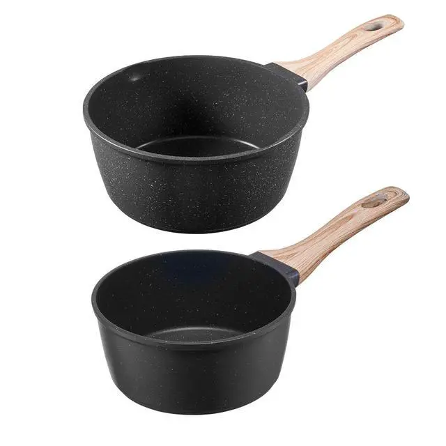 Alt view image 9 of 9 - VEVOR 1.5 QT & 2.5 QT Nonstick Saucepan Set with Glass Lid & Detachable Handle