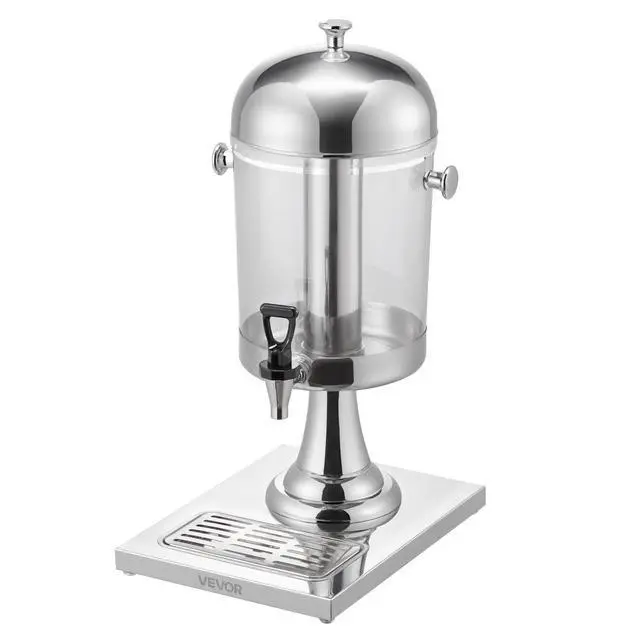 Alt view image 8 of 8 - VEVOR Beverage Dispenser 2.1 Gallon Drink Dispenser for Parties Stainless Steel and Plastic Juice Dispenser with Spigot Ice Chamber Tray for Iced Tea Lemonade in Restaurants and Hotels