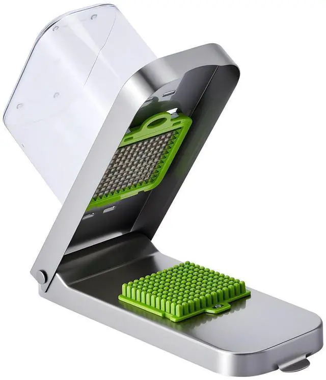 Alt view image 15 of 15 - Vegetable Chopper, Food Veggie Cutter with 3 Stainless Steel Blades, Onion Slicer with Container, Salad Potato Dicer Kitchen Gadgets & Essentials Home Appliances Tools for Easy DIY, Silver