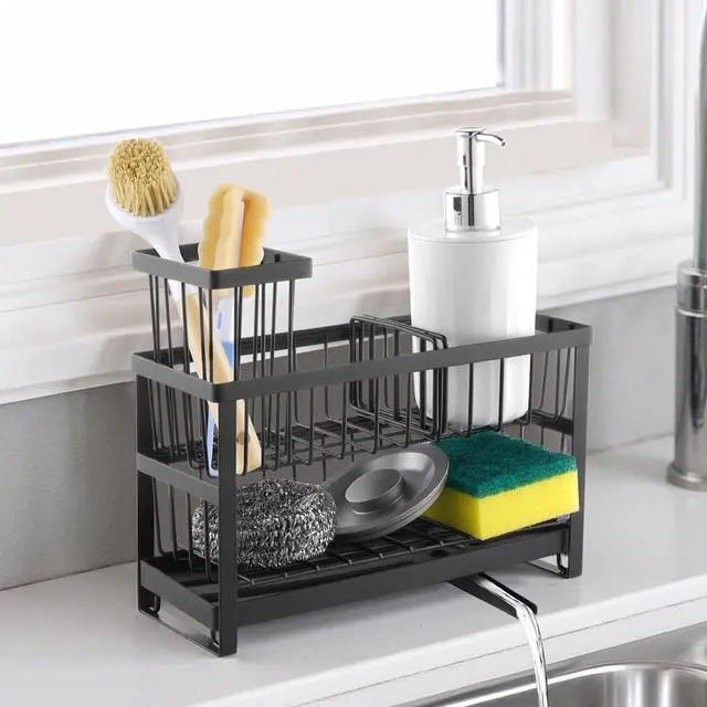 Alt view image 2 of 2 - VEVOR Kitchen Sink Caddy Organizer Sponge Holder for Kitchen Essentials Storage