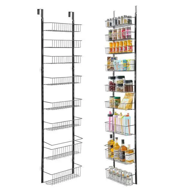 Alt view image 9 of 9 - VEVOR 9-Tier Over the Door Pantry Organizer Hanging Storage Rack Adjustable Kitchen