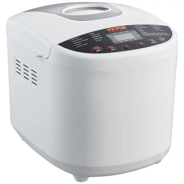 Alt view image 8 of 8 - Bread Maker, 19-in-1 2LB Dough Machine, Nonstick Ceramic Pan Automatic Breadmaker with Gluten Free Setting, Whole Wheat Bread Making, Digital, Programmable, 3 Loaf Sizes, 3 Crust Colors, White