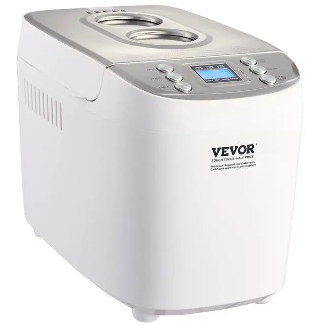 Alt view image 8 of 8 - Bread Maker, 15-in-1 3LB Dough Machine, Nonstick Ceramic Pan Automatic Breadmaker with Gluten Free Setting, Whole Wheat Bread Making, Digital, Programmable, 3 Loaf Sizes, 3 Crust Colors, White