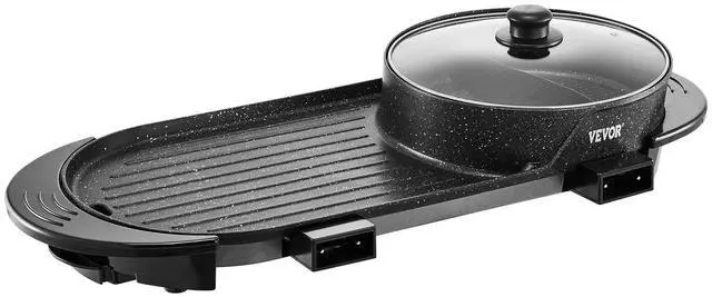 Alt view image 15 of 15 - Hot Pot with Grill, 2200W 2-in-1 Electric Smokeless Grill and Hot Pot, Korean BBQ Shabu Shabu Hotpot with Separate Dual Temperature Control, Non-stick Pan, for 1-6 People Family Dinning